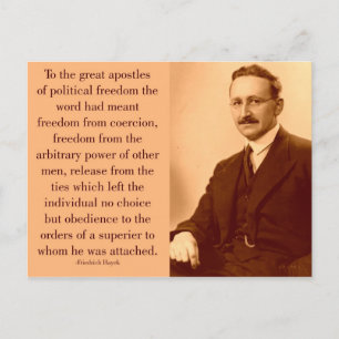 Hayek på frihet vykort