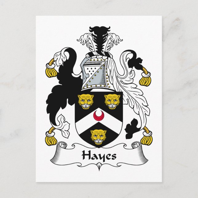 Hayes Family Crest Vykort (Framsida)