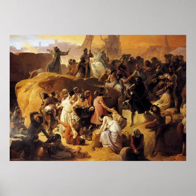 Hayez Fracesco-Crusaders Thirsting near Jerusalem Poster (Framsidan)