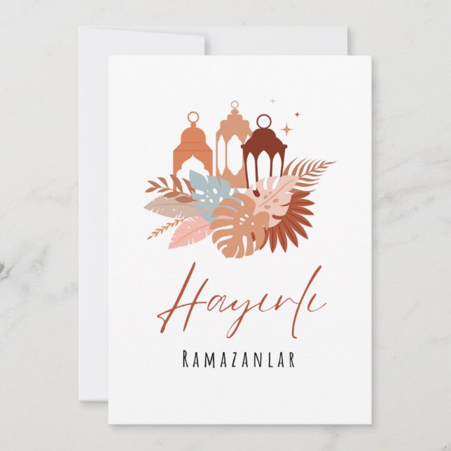 Hayırlı Ramazanlar Lycklig Ramazan Ramadan-kort Inbjudningar (Framsida)
