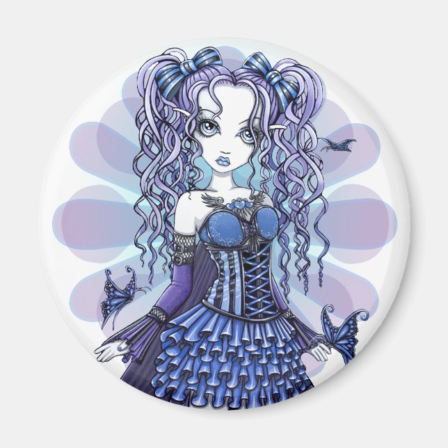 "Haylee" Lila Tattoo Butterfly Fairy Art Magnet (Framsidan)