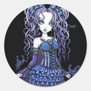 "Haylee" Lila Tattoo Butterfly Fairy Stickers Runt Klistermärke