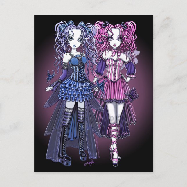 Haylee & Maegan Gothic Älvors Postcard Vykort (Framsida)
