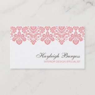Hayleigh #1 rosa damastast chic visitkort