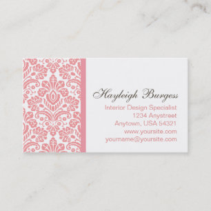 Hayleigh #2 rosa damastast chic visitkort