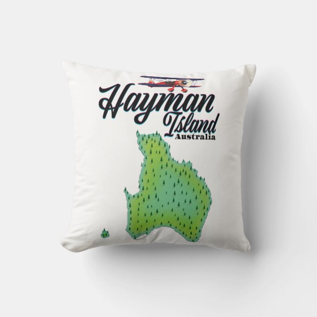 Hayman Island Vintage resehandbok. Kudde (Framsida)