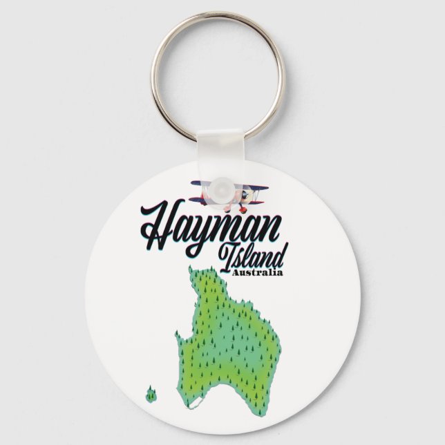 Hayman Island Vintage reseplan. Nyckelring (Framsida)