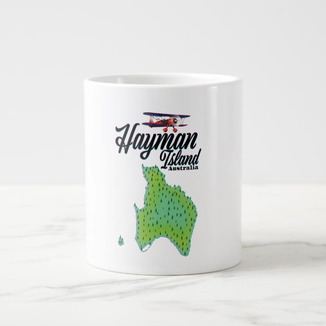Hayman Island Vintage reseplaneringskarta. Jumbo Mugg (Framsidan)