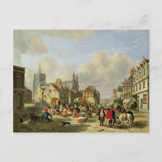 Haymarket, Norwich, 1825 (olja på panel) Vykort (Framsida)