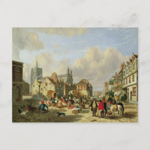 Haymarket, Norwich, 1825 (olja på panel) Vykort