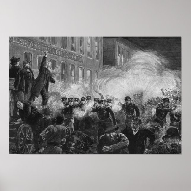 Haymarket Riot Engrave - 1886 Poster (Framsidan)