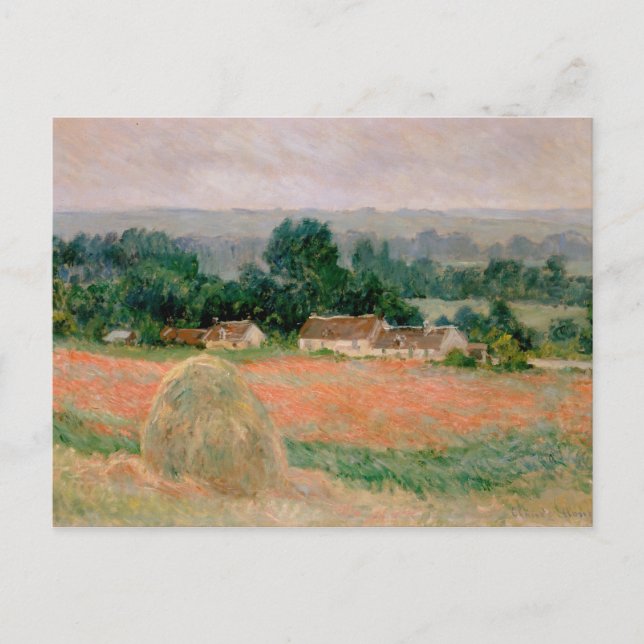 Haystack at Giverny - Claude Monet - 1886 Vykort (Framsida)
