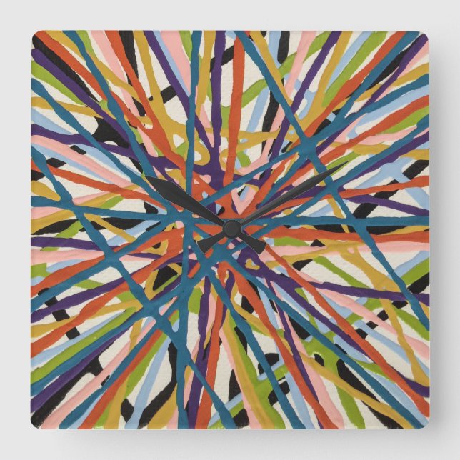 Haystack i White Wall Clock Fyrkantig Klocka (Framsida)