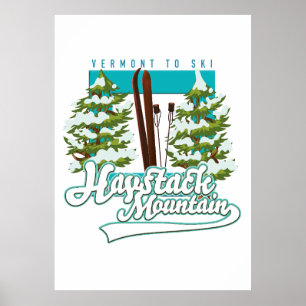 Haystack Mountain Vermont USA Ski logotyp Poster