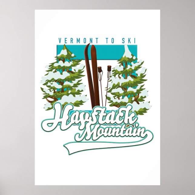 Haystack Mountain Vermont USA Ski logotyp Poster (Framsidan)