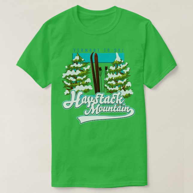 Haystack Mountain Vermont USA Ski T Shirt (Design framsida)