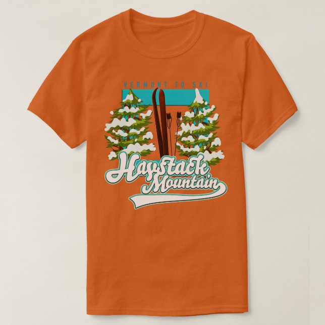 Haystack Mountain Vermont USA Ski T Shirt (Design framsida)