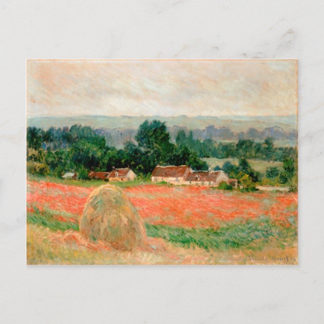 Haystack på Giverny, Claude Monet Vykort (Framsida)