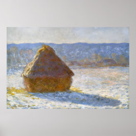 Haystack på morgonen, Snö Effect-Claude Monet Poster