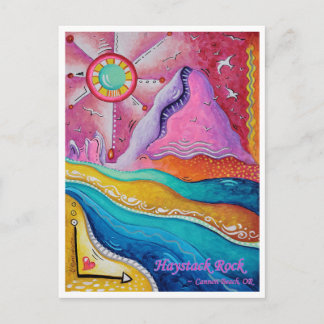Haystack Sten Cannon Beach OR Travel Art-vykort Vykort