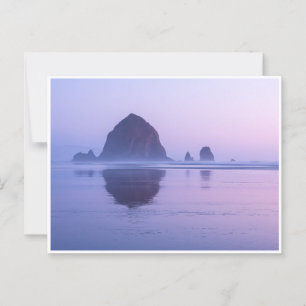 Haystack Sten Cannon Beach Oregon i Dusk Vykort