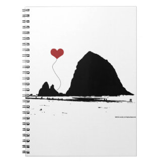 Haystack Sten Cannon Beach Oregon Kusten Anteckningsbok
