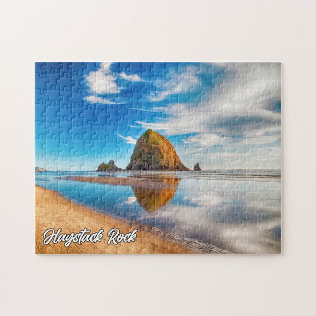 Haystack Sten, Cannon Beach, Oregon, USA Pussel (Horisontell)