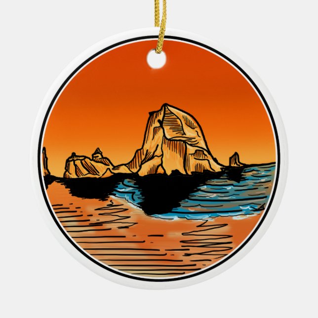Haystack Sten Cannon Beach Ornament (Framsidan)
