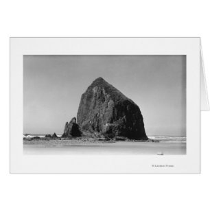 Haystack Sten vid Cannon Beach, Oregon Photograph Hälsningskort