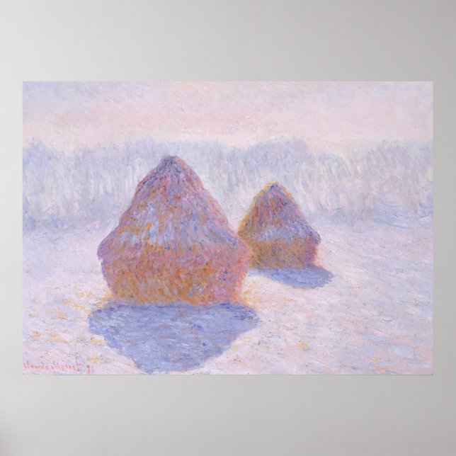 Haystacks av Claude Monet Poster (Framsidan)