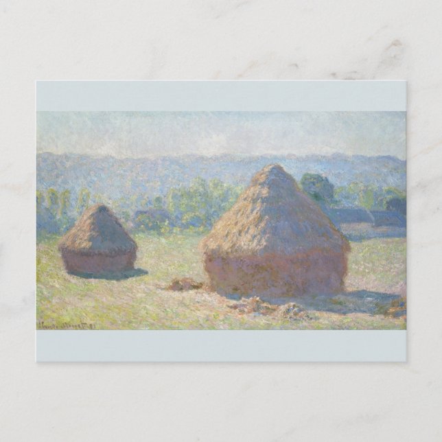 Haystacks End of Summer Claude Monet Vykort (Framsida)