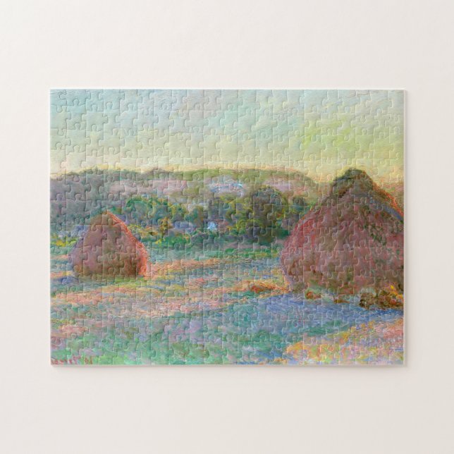 Haystacks End Sommarmonet Fine Art Pussel (Horisontell)