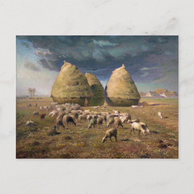 Haystacks: Hösten - Jean-François Millet Vykort (Framsida)