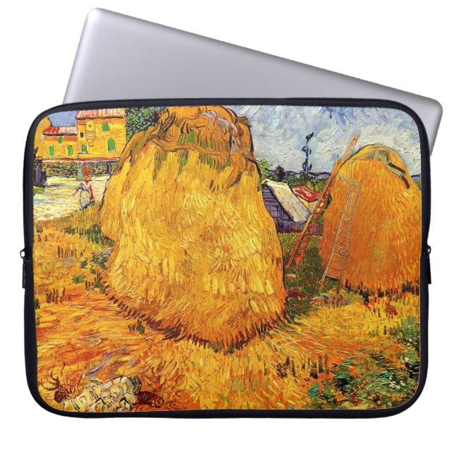 Haystacks i Provence av Van Gogh Laptop Sleeve (Framsidan)