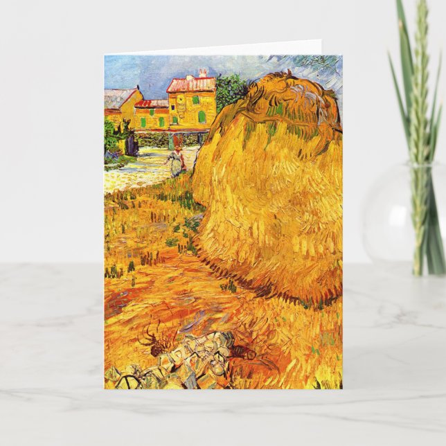 Haystacks i Provence av Vincent van Gogh Kort (Framsida)
