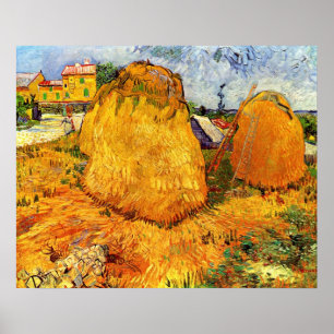 Haystacks i Provence av Vincent van Gogh Poster