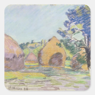 Haystacks i Saint-Cheron Fyrkantigt Klistermärke