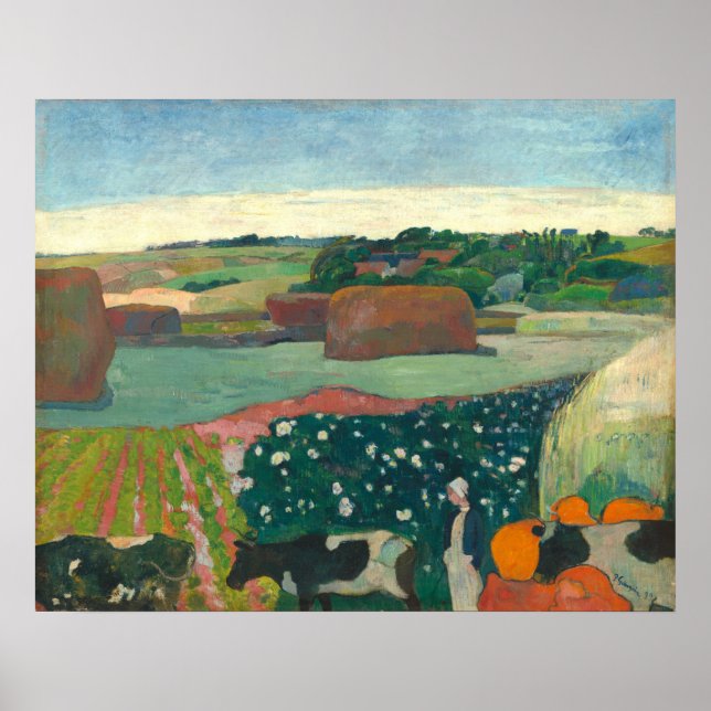 Haystacks in Brittany - Paul Gauguin Fine Art Poster (Framsidan)