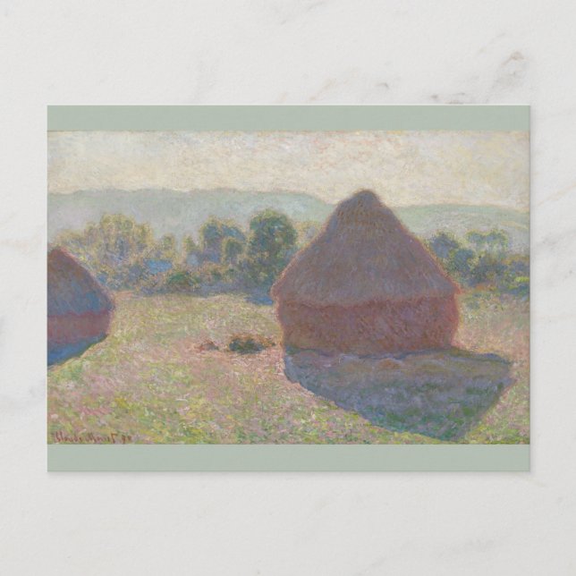 Haystacks Midday Claude Monet Vykort (Framsida)