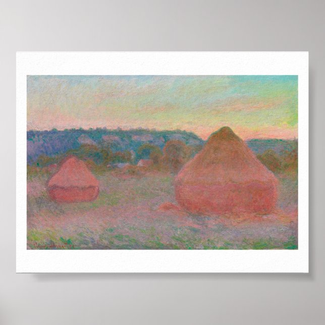 "HAYSTACKS, SLUT PÅ DAGEN, ÖSTERN, MONET POSTER (Framsidan)