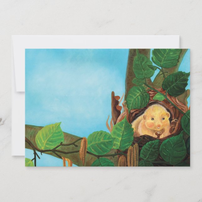 Hazal dormus ätande hasselnut inbjudningar (Framsida)