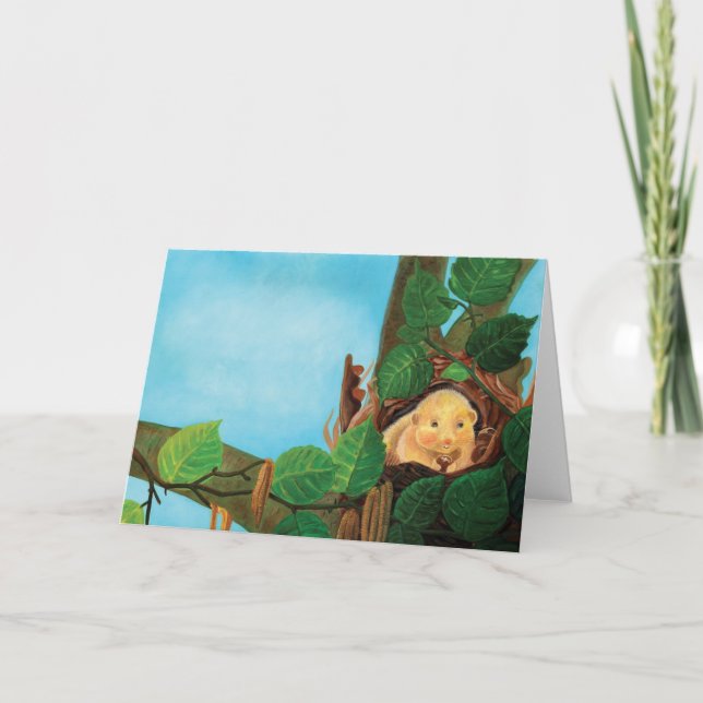 Hazal dormus ätande hasselnut kort (Framsida)