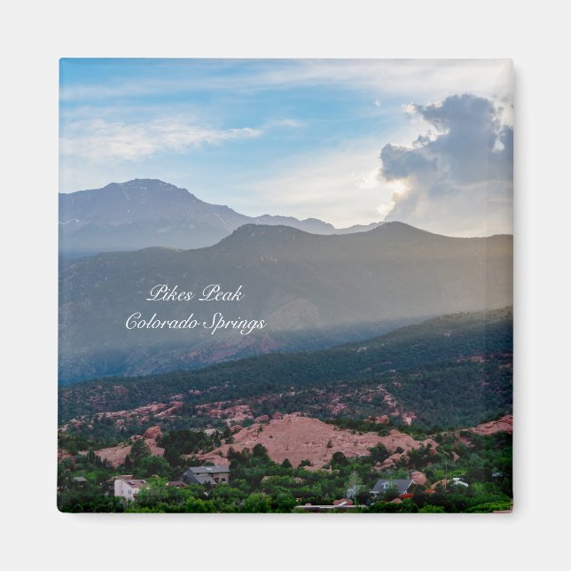 Hazard Pikes Peak Sunset Square Magnet (Framsidan)