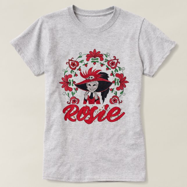 Hazbin Hotel Rosie med röda blommor ram T Shirt (Design framsida)