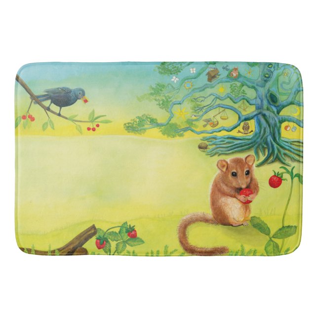 Hazel Dormus Eating Vild Strawberry Badrumsmatta (Framsidan)