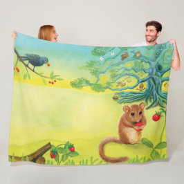 Hazel Dormus Eating Vild Strawberry Fleecefilt