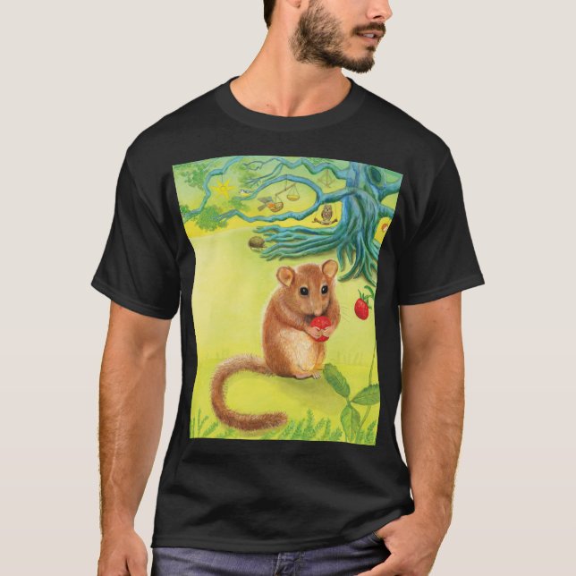 Hazel Dormus Eating Vild Strawberry T Shirt (Framsida)