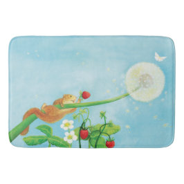 Hazel Dormus, vild jordgubbar och dandelion Badrumsmatta