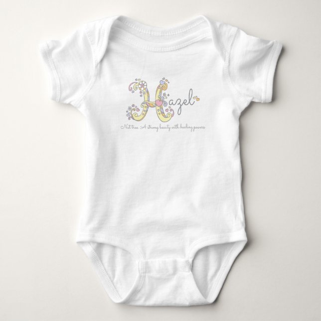 Hazel Flickor H namn: monogram baby kläder T Shirt (Framsida)