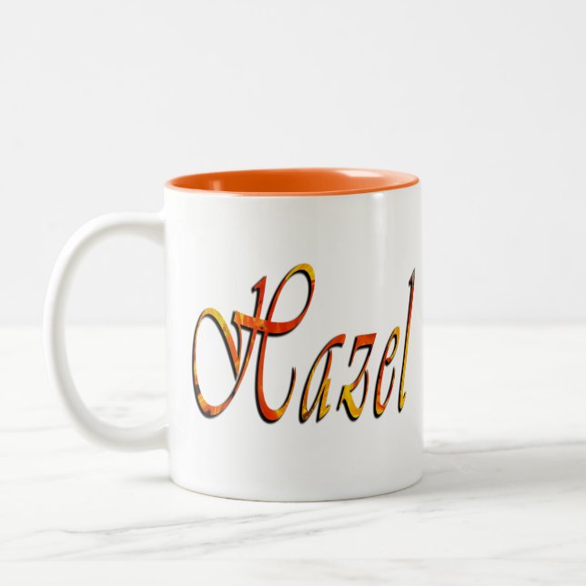 Hazel, Namn, Logotyp, Orange Combo Coffee Mugg (Vänster)